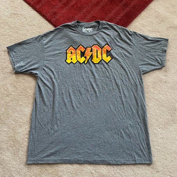 AC/DC | Shirts | Acdc 2xl Fire Logo Graphic Band Tee Rock And Roll ...